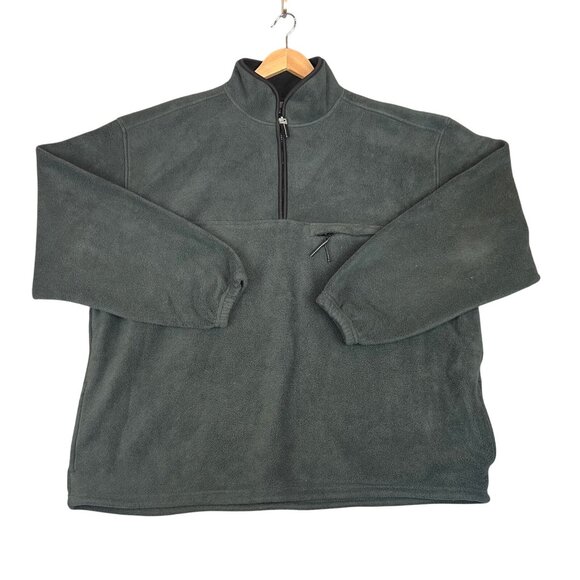 Prospirit Mens 2XL Pullover Green Thick Fleece Half Zip Outdoor Hiking Jacket - Picture 4 of 12